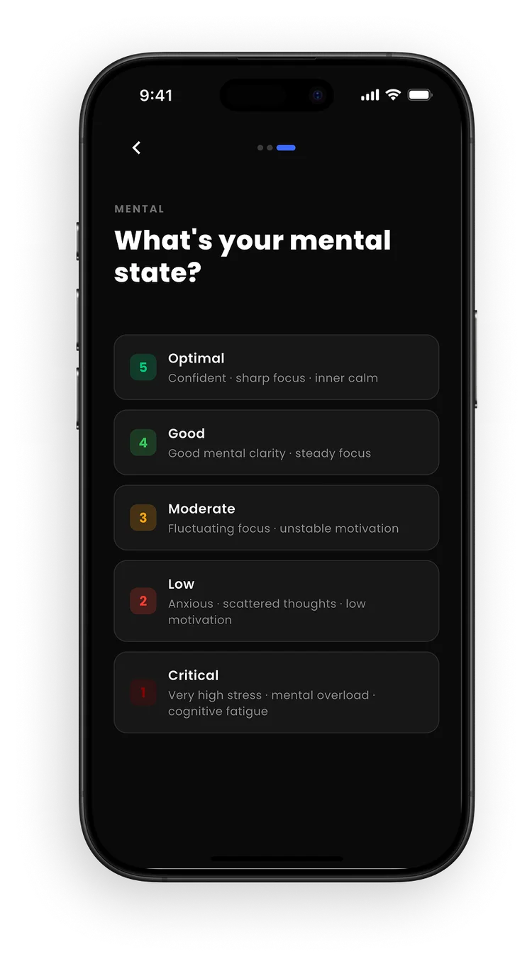 Daily readiness check-in, sleep question
